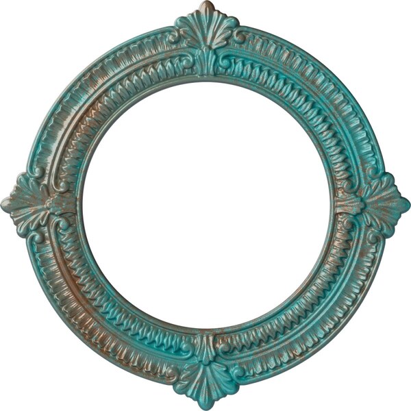 Ekena Millwork Benson Ceiling Medallion (Fits Canopies up to 8"), 13 1/8"OD x 8"ID x 5/8"P, Copper Green Patina CM13BNCGS - main